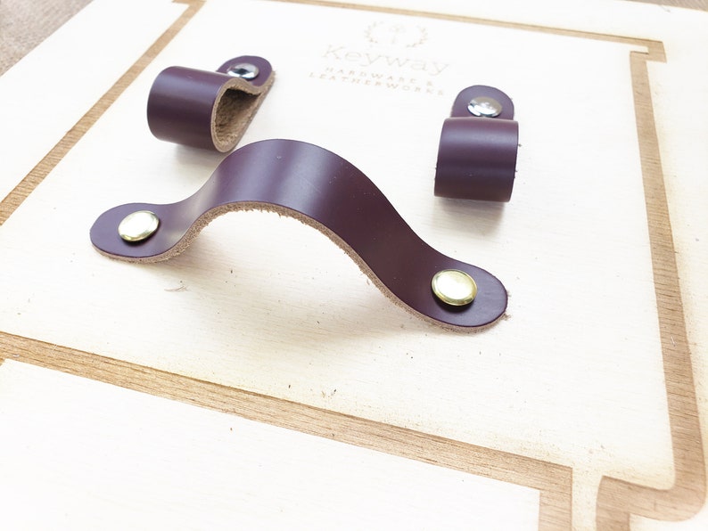 Nursery Drawer Handles Burgundy Leather Pulls Leather Knobs Etsy