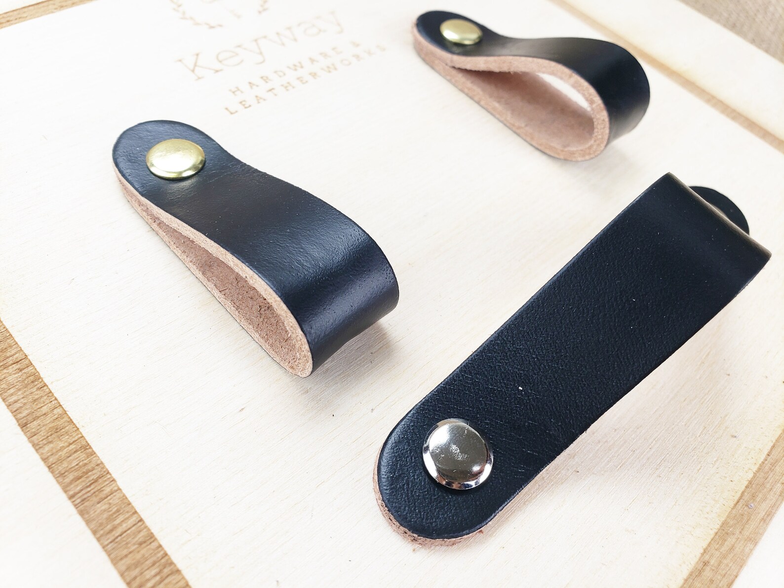 Black Leather Handles Black Leather Drawer Pulls Ikea Etsy