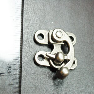 Small Swing Clasp Antiqued Brass Hardware - Steampunk Closure for Leatherworking image 7
