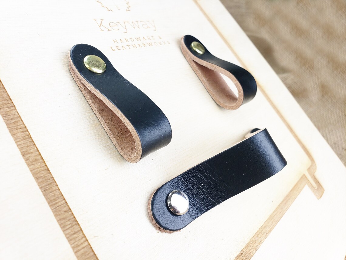Black Leather Handles for Ikea Dresser Leather Drawer Pulls Etsy