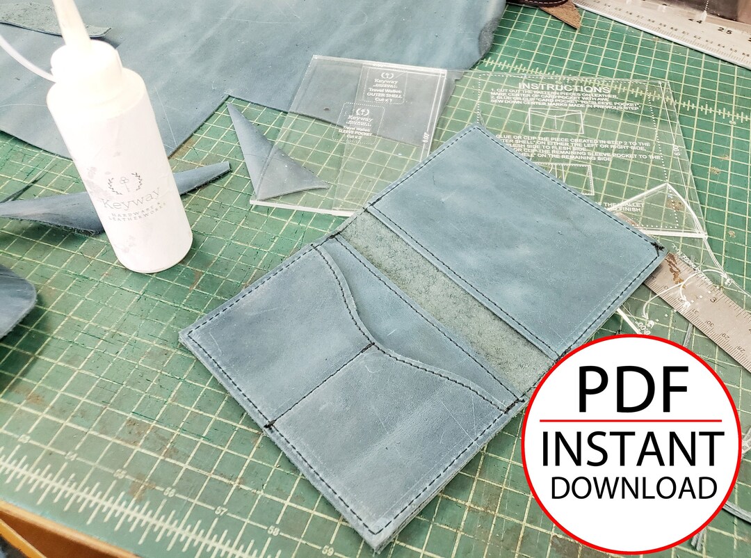 Leather Passport Wallet Pattern PDF Instant Download Kid Craft Template