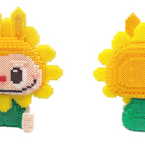 Instant Download! 3D Perler Bead Pattern Labubu Sunflower!