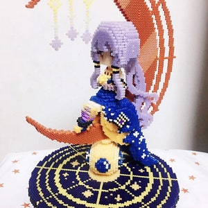 Instant Download! 3D Perler Bead Pattern Stardust Moon with Girl