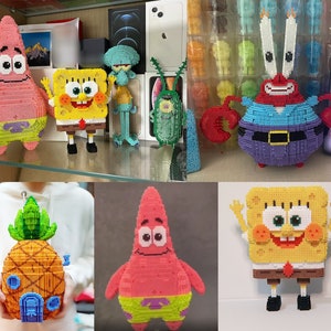 3D Perler Bead Pattern Sponge & Friends