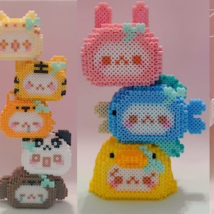 3D Perler Bead DIGITAL Muster Anleitung Kawaii Tiere zum stapeln