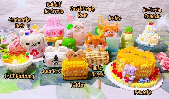 3D Perler Bead Pattern Kawaii Delicious Dessert!