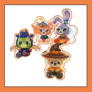 Instant Download! 3D Perler Bead Digital Pattern Kawaii Duffy & Friends in Halloween Costume