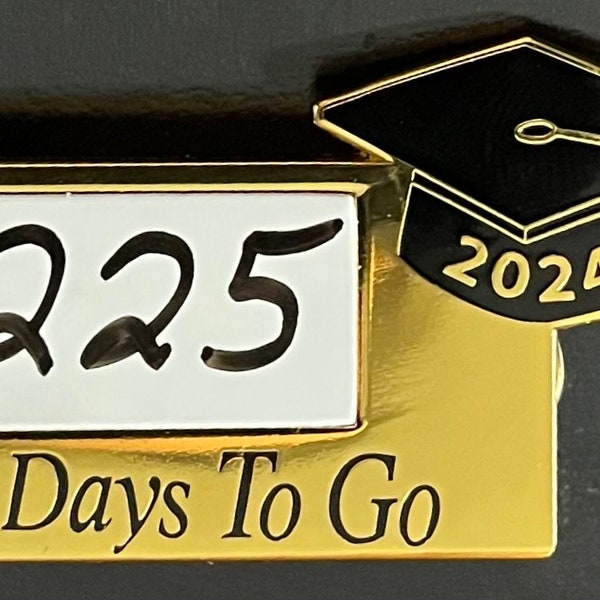 Graduation countdown lapel pin 2024