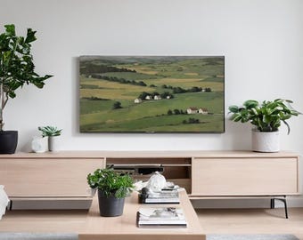 Vintage Farmhouse Landscape Frame TV Art | Countryside Samsung Frame TV Download | 16x9 Rustic Nature Decor