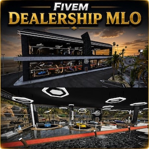 Fivem Dealership Mlo, Custom Interior And Optimized Roleplay Map, ESX QBCore Qbox Standalone