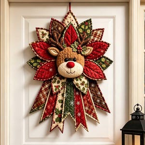 Naaiset voor een gequilte deurhanger met Halloween- en kerstthema, DIY patchworkkransset voor beginners, naaipakket voor de feestdagen, kerstcadeaus voor knutselaars