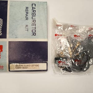 Kit de reparación de carburador NOS Suzuki Jimny SJ413 Katana APCO Napco Japan 13200-80321 Juego de juntas de reconstrucción Retro Samurai F10A 1.0L Piezas de motor