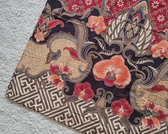 Indonesian printed Batik fabric by meter diy sewing quilt batik wall decoration 100% Cotton java bali traditional red orchid phalaenopsis