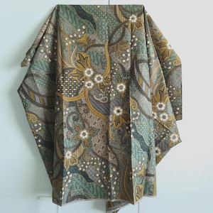 Indonesian printed Batik fabric by meter for sewing quilt batik sarong kebaya peranakan man shirt Cotton java bali traditional green brown