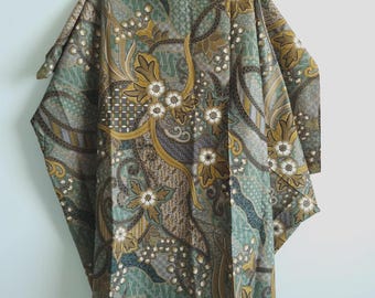 Indonesian printed Batik fabric by meter for sewing quilt batik sarong kebaya peranakan man shirt Cotton java bali traditional green brown