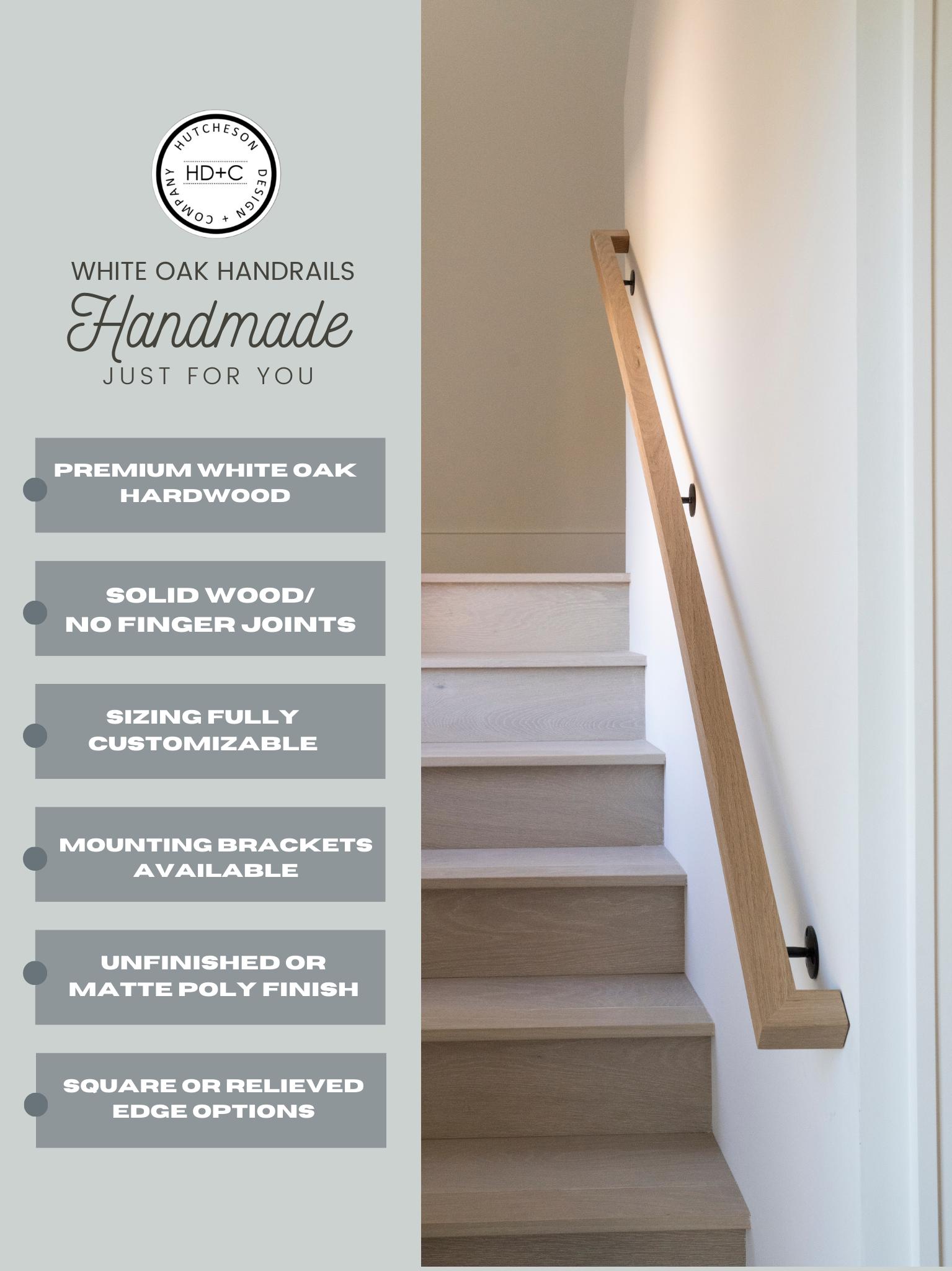 White Oak Stair Handrail: Custom Leng...