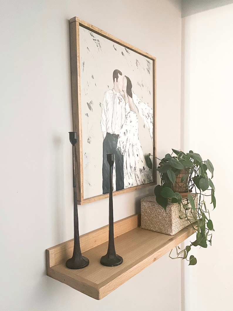 Custom White Oak Floating Shelf Etsy