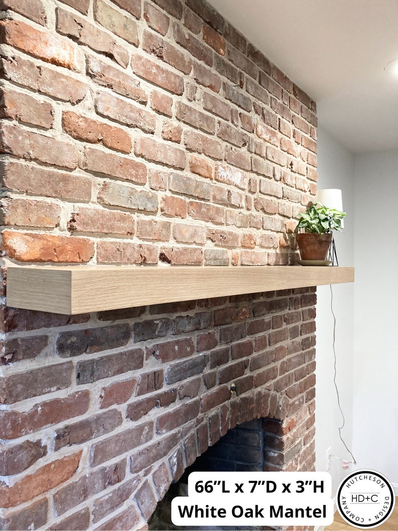Custom White Oak fireplace mantel, built for you! Easy install using included French cleat. We use rift, quarter & live-sawn white oak hardwood, which has been locally sourced from specialty wood shops! Any dimension available. 

Mantle, wooden beam
