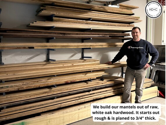 Custom White Oak Mantel Clean Consistent Grain u0026 Color - Etsy Canada