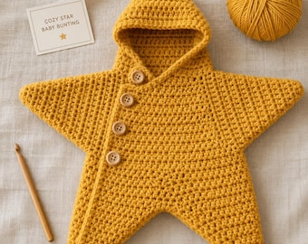 Modèle PDF de gigoteuse bébé étoile au crochet, gigoteuse cocon douillette (téléchargement instantané)