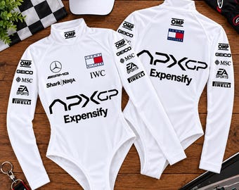 APXGP F1 Inspired Women’s Bodysuit | Long Sleeve Racing Bodysuit | Motorsport Compression Base Layer