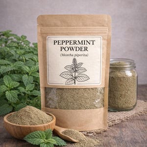 Peppermint Leaf Powder, Mentha piperita, Herbal Tea,