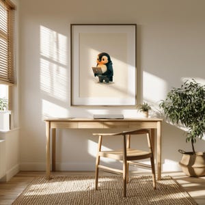 Regalo para ingenieros de software, lámina con diseño de pingüino programador, arte mural divertido para programadores, decoración para el hogar y la oficina, descarga digital imprimible.