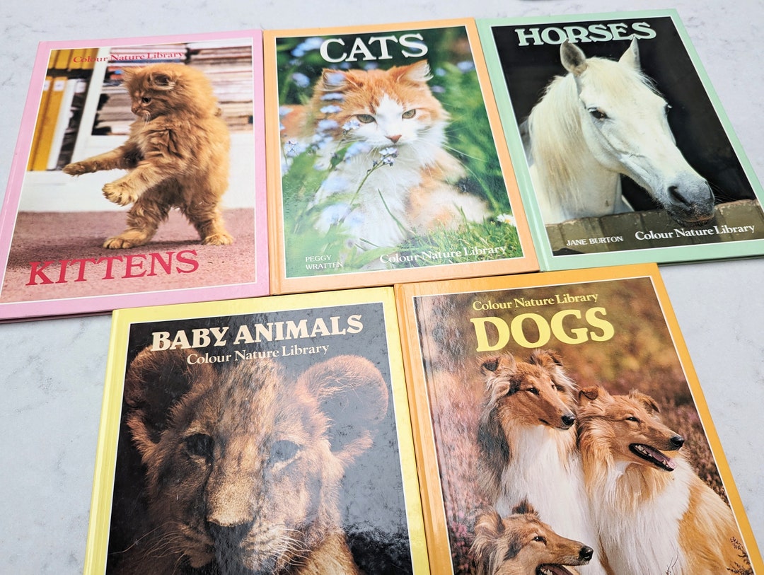 Set of X5 1980s Animal Reference Books, Vintage Animal Books, Fun