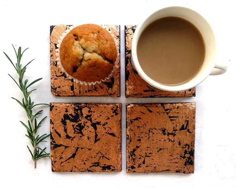 Slate & Copper coasters placemats handmade in UK Etsy