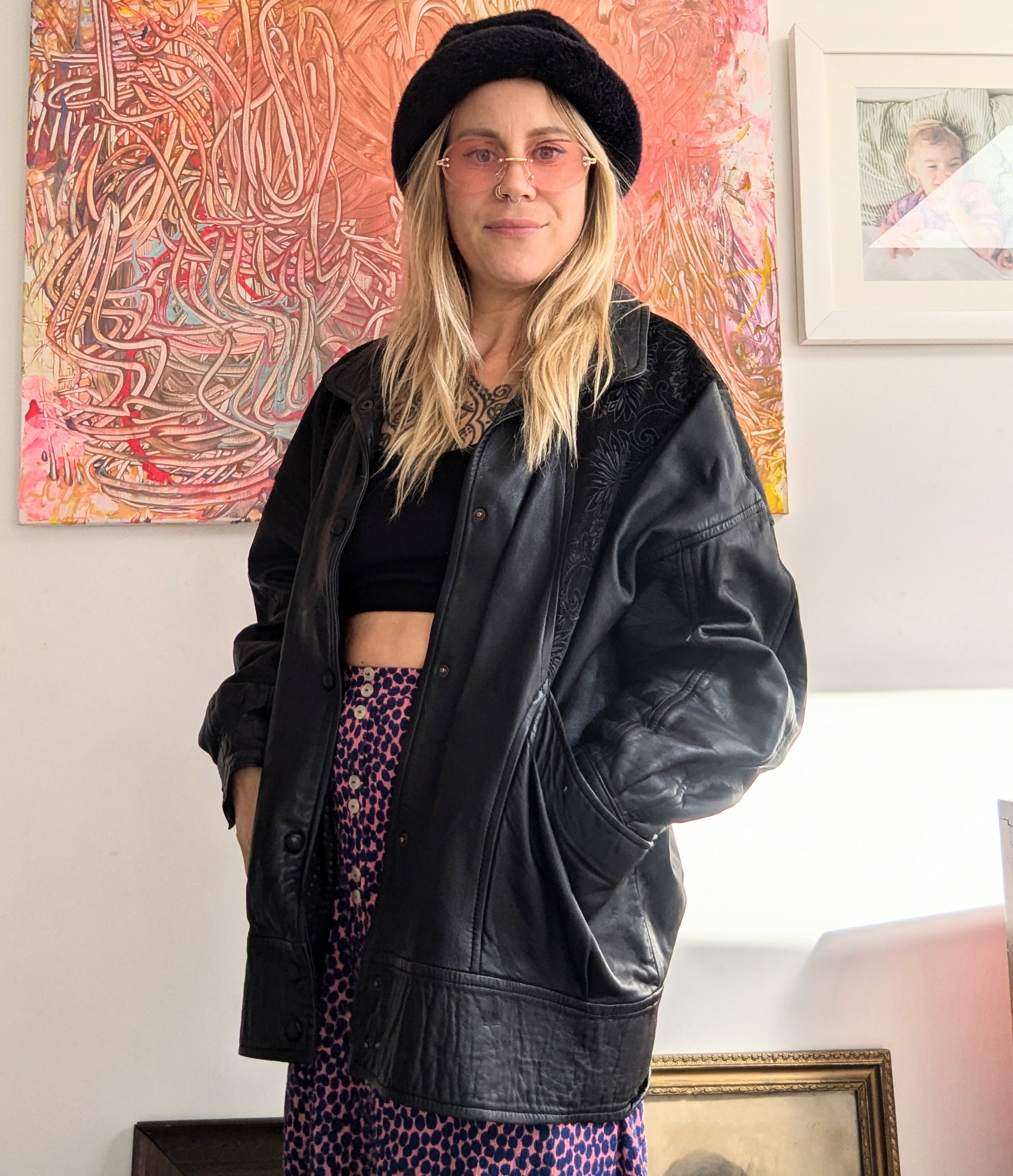 00s archive grunge leather ややこしかっ jacket 00s archive grunge leather ややこしかっ jacket