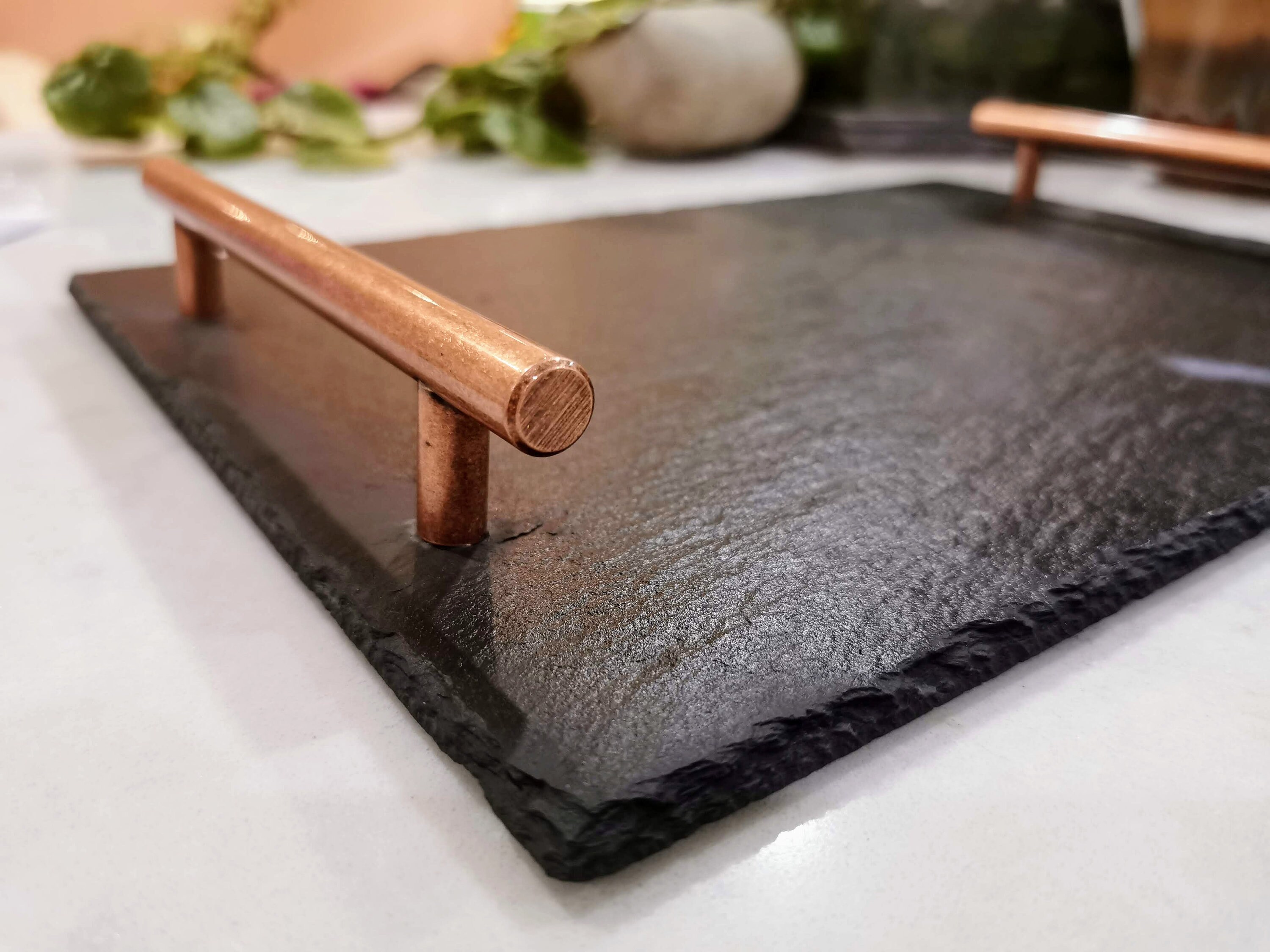 Slate serving tray with copper handles handmade UK 2 sizes Etsy