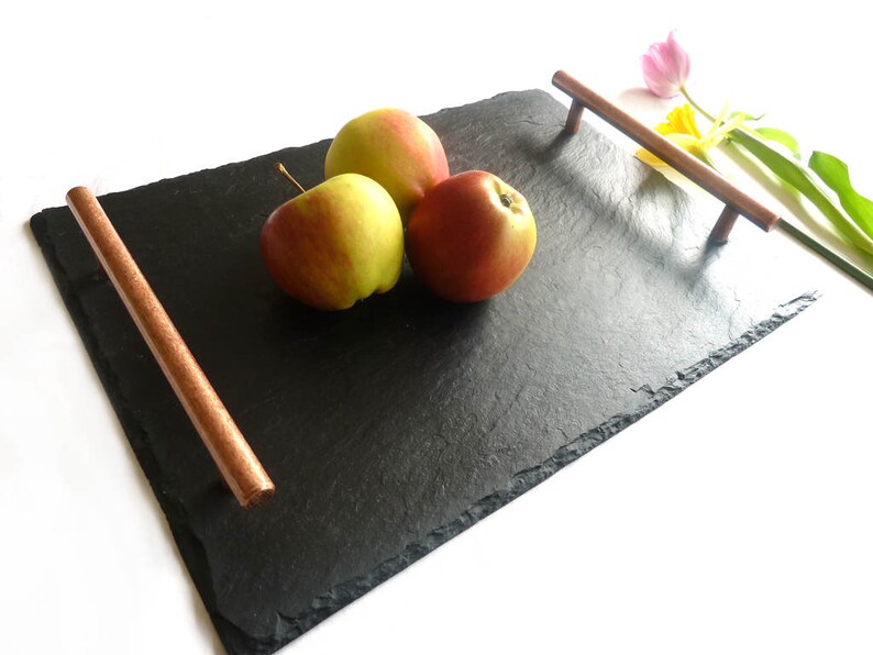 Slate serving tray with copper handles handmade UK 2 sizes Etsy