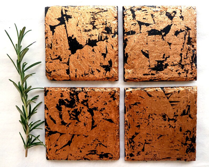 Slate & Copper coasters placemats handmade in UK Etsy