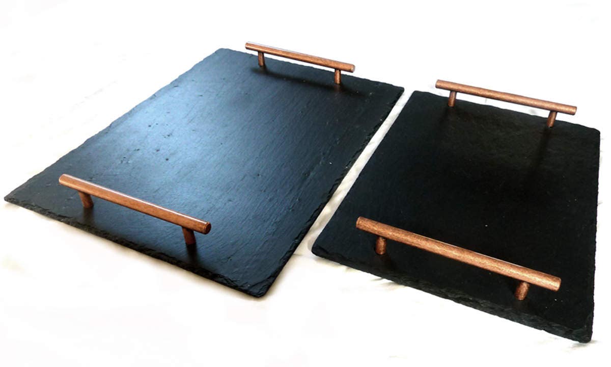 Slate serving tray with copper handles handmade UK 2 sizes Etsy