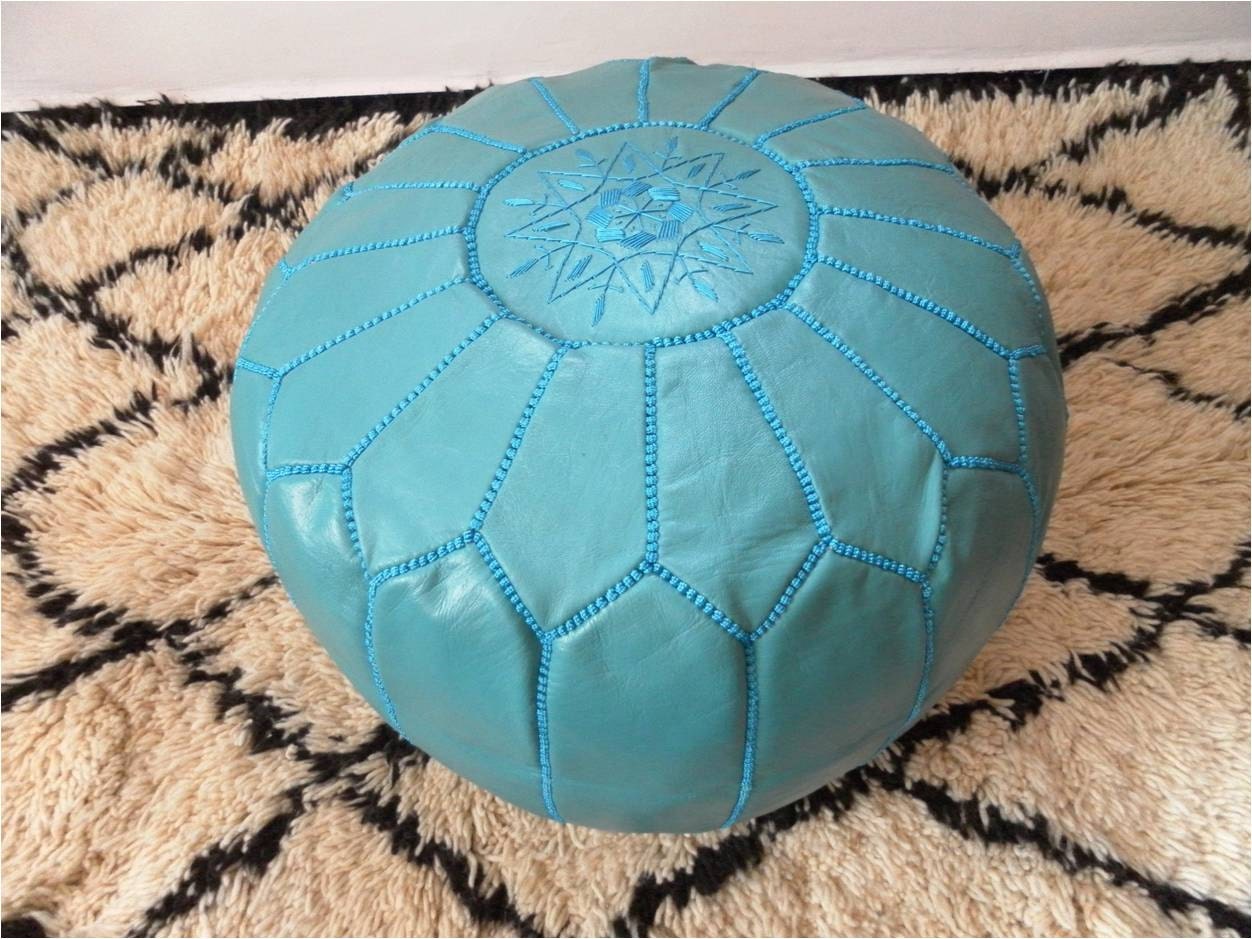 Handmade Leather Pouf Also Called Poof Floor Pillow Foot Etsy