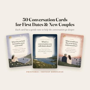 First Date Conversation Cards: 50 Questions for Couples, Printable and Mobile PDF