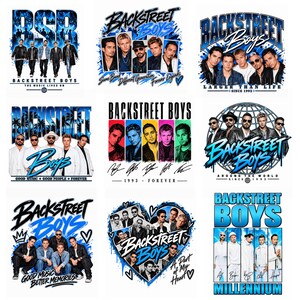 Paquete PNG de Backstreet Boys, BSB Millennium Era, Música de boy band de los 90, Diseño de camiseta retro para fans, Descarga digital