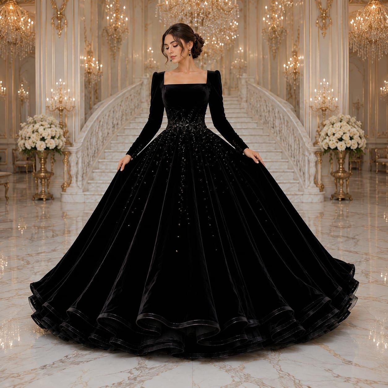 beautiful black princess dresses Gown Celebrate your academic achievements WEDDINGS40 Work-Outfit Idea: The Little Size:US Size 24W