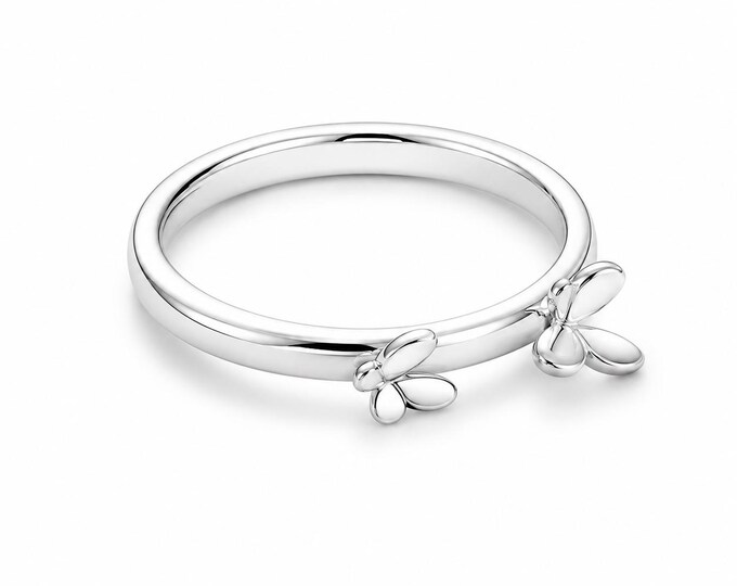 Vintage Sterling Silver Butterfly Ring, Nature Inspired Minimalist Jewelry