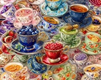 Paquete de 50 pegatinas PET con diseño floral de acuarela para tazas de té, pegatinas de acuarela, pegatinas coloridas, pegatinas bonitas para portátiles, equipaje y botellas de agua.