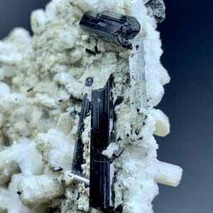 Natural Black Tourmaline Aquamarine Albite Crystal Cluster Specimen (69g)
