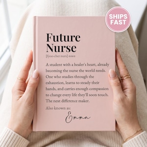 Future Nurse Journal, Difference Maker Definition Gift, Personalized Nursing School Graduation Notebook