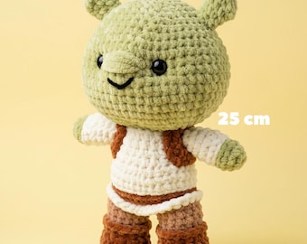 Handmade Crochet Shrek Amigurumi Soft Plush Ogre Toy