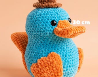 Handmade Perry the Platypus Crochet Amigurumi Plush Phineas and Ferb Inspired