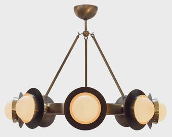Modernist Murano Glass Bronze Chandelier | Italian Style Ceiling Light, Made Order