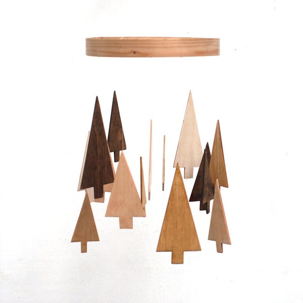 Wooden Tree Mobile - Pine Tree Mobile - Wood Mobile