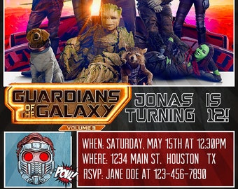 Guardians of the Galaxy Birthday Invitation