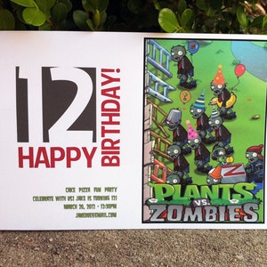 Plants vs Zombies Birthday Invitation image 2