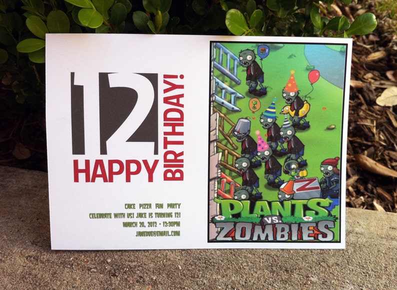 Plants vs Zombies Birthday Invitation image 2