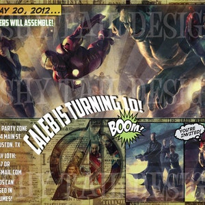 The Avengers Birthday Invitation